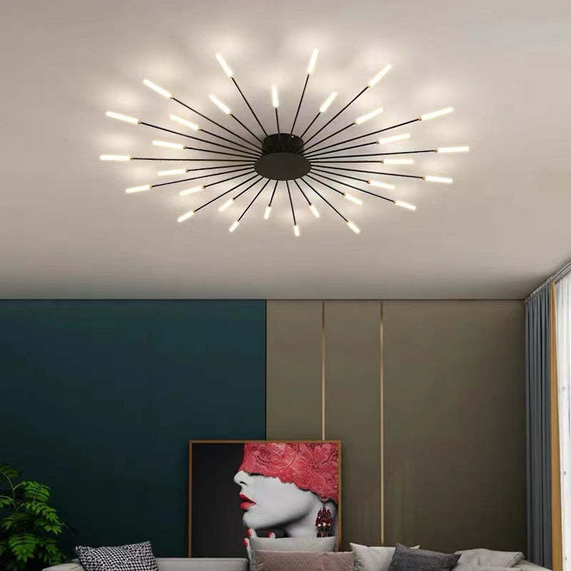 Vuurwerk Plafondlamp – Moderne LED Kroonluchter met Scandinavisch Design voor Woonkamer, Slaapkamer & Kinderkamer