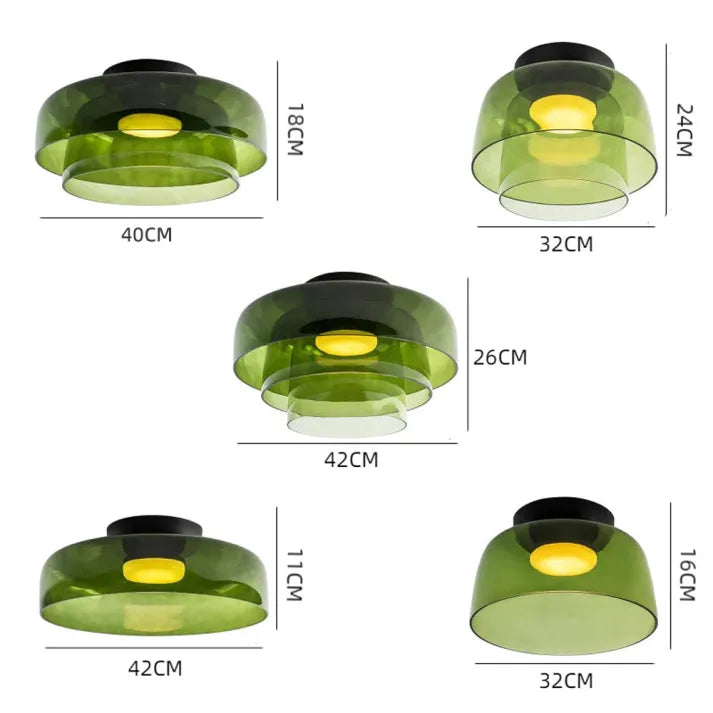 Plafondlamp met Glas in Middeleeuws Scandinavisch Design – LED Verlichting