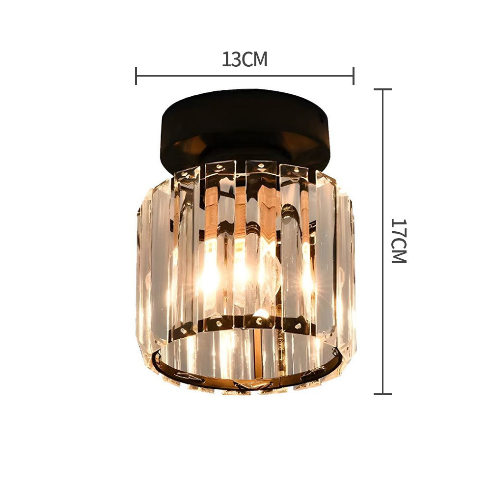 Kristallen Plafondlamp Met Messing Afwerking Voor Een Luxe & Warme Sfeer