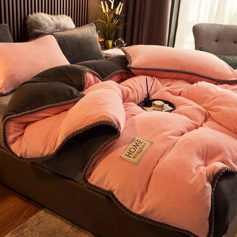 Luxueus Winter Beddengoed Set van Flanel en Fluweel-Fleece
