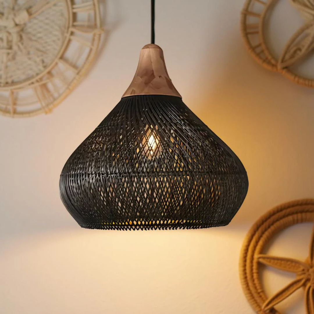 Boho Rieten Hanglamp – Sfeervol & Natuurlijk Voor Elk Interieur