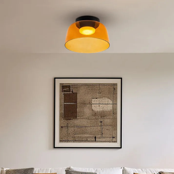 Plafondlamp met Glas in Middeleeuws Scandinavisch Design – LED Verlichting