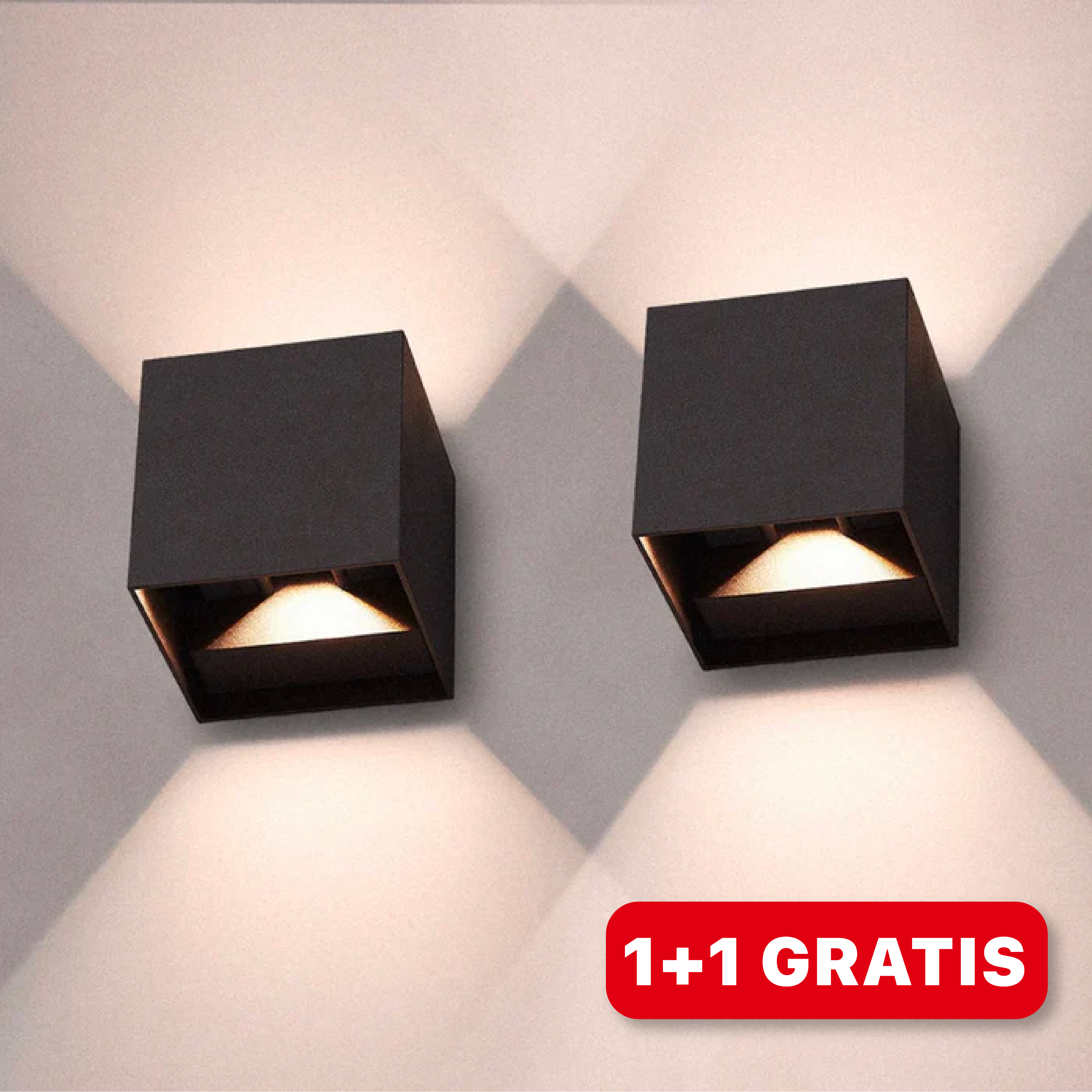 LumoCube LED-Wandlampen (1 + 1 Gratis ) - Stijlvolle Draadloze Verlichting