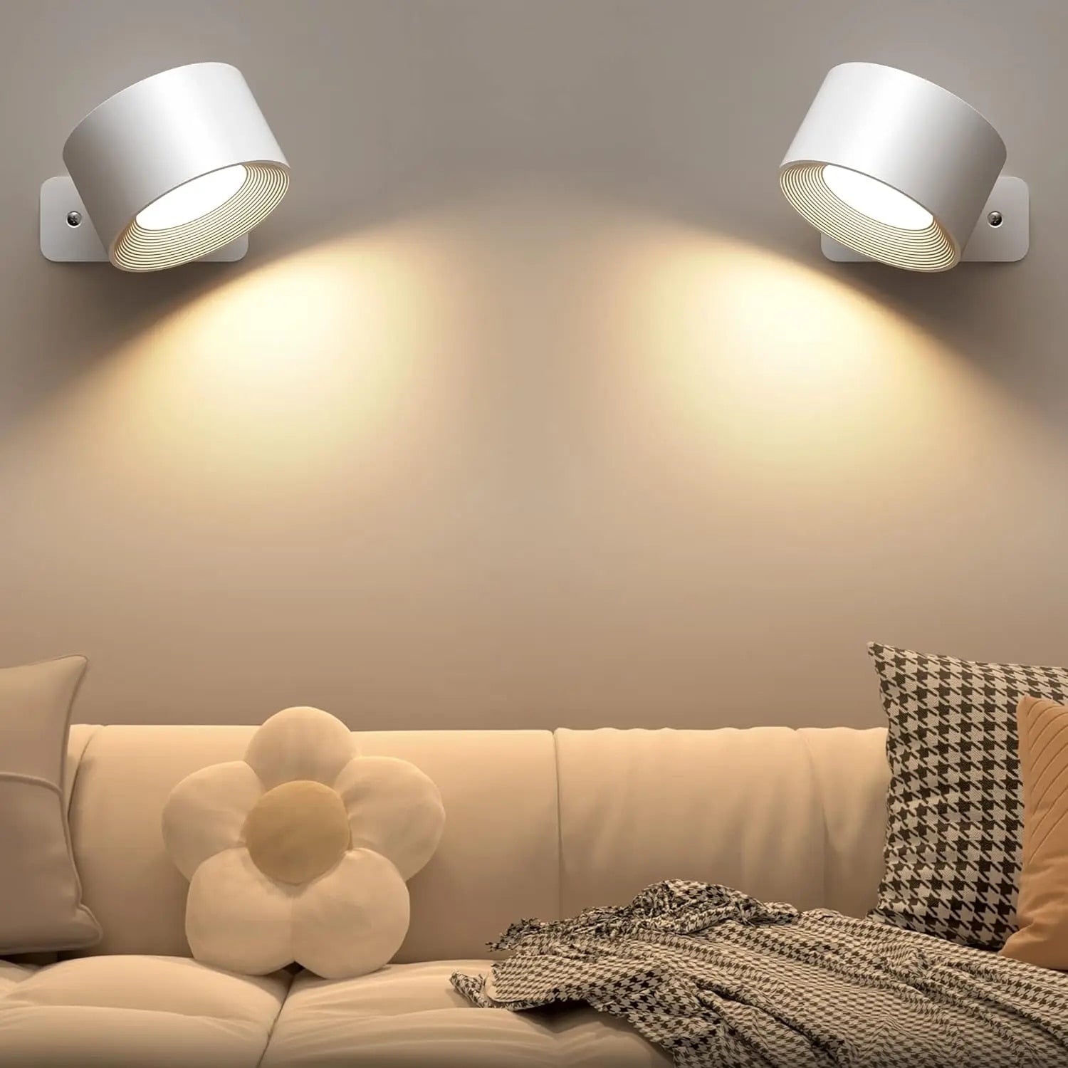 Luminova 360° - Draadloze LED-Wandlamp (1 + 1 Gratis) - Oplaadbaar en Draaibaar