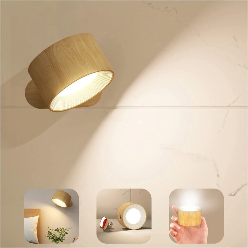 Luminova 360° - Draadloze LED-Wandlamp (1 + 1 Gratis) - Oplaadbaar en Draaibaar