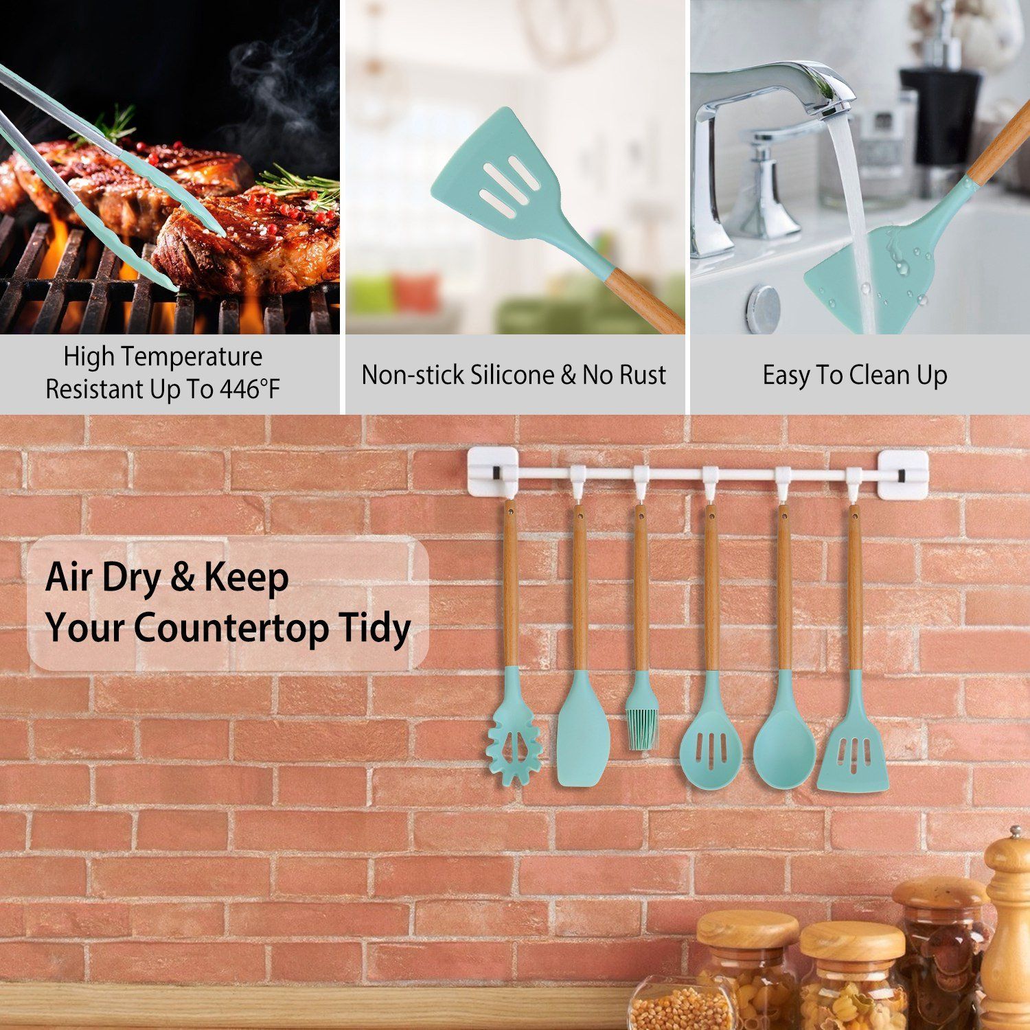 11-Delige Siliconen Keukengerei Set Voor Veilig, Duurzaam & Modern Koken