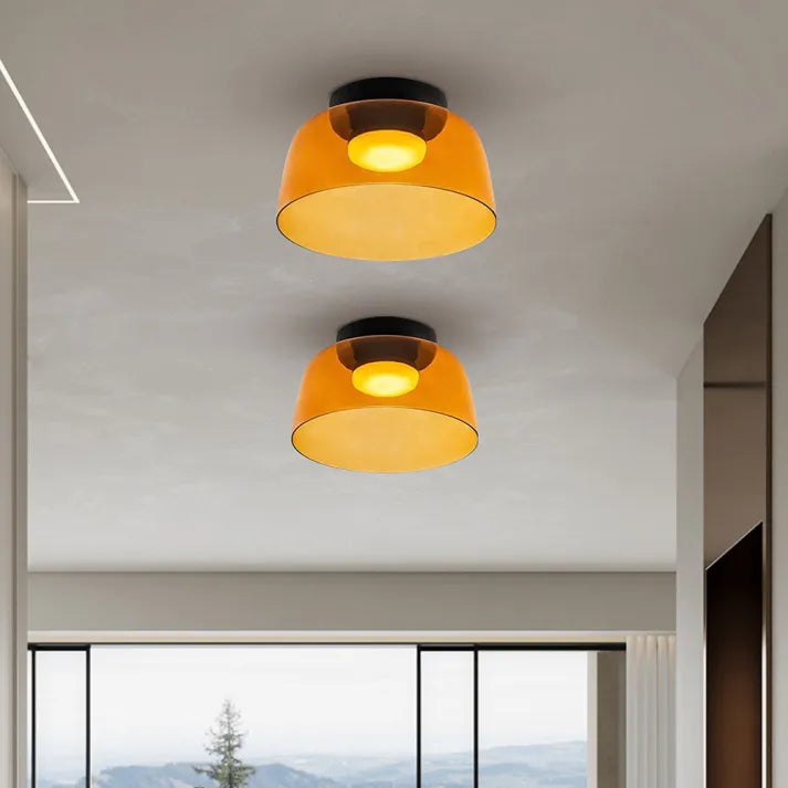 Plafondlamp met Glas in Middeleeuws Scandinavisch Design – LED Verlichting