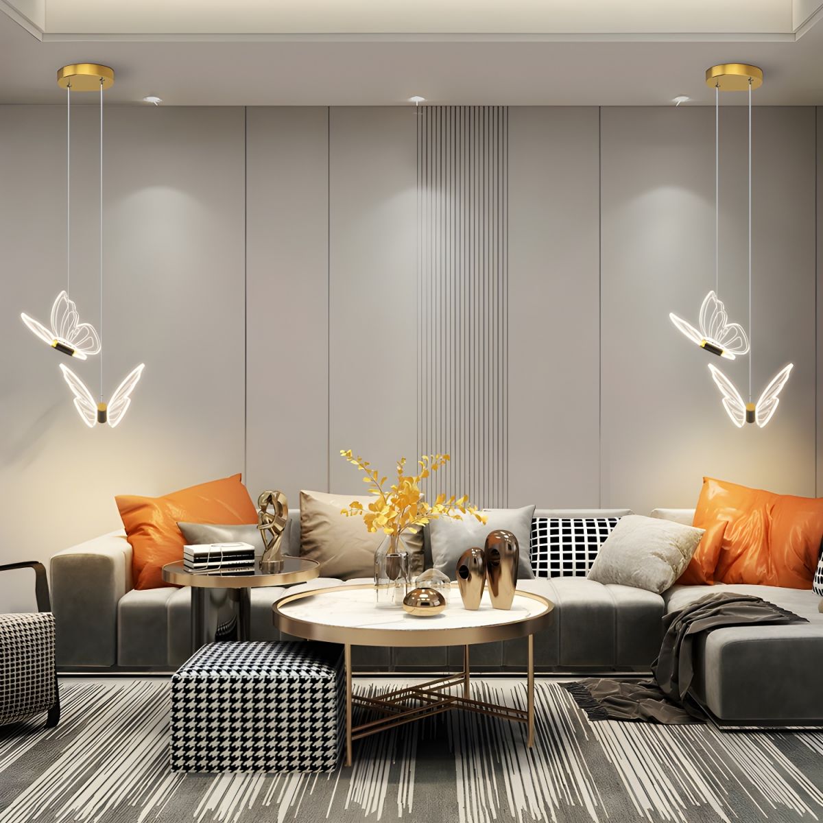 ButterflyGlow - Elegante Hanglamp met Vlinderdesign | Sfeervolle Plafondlamp voor Woonkamer of Kinderkamer