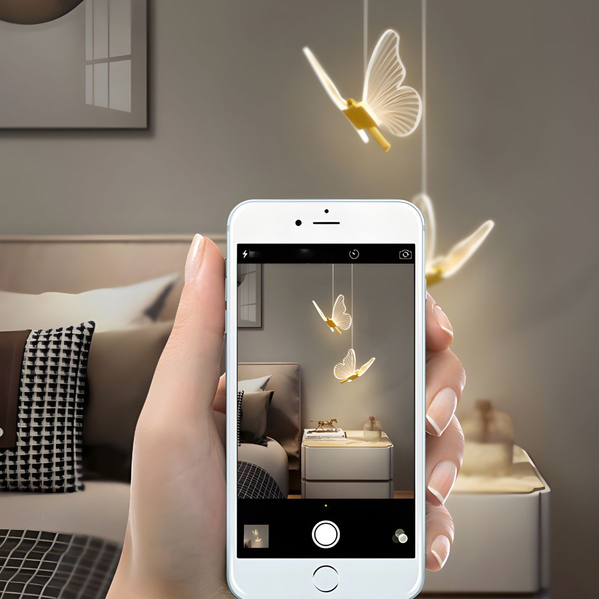 ButterflyGlow - Elegante Hanglamp met Vlinderdesign | Sfeervolle Plafondlamp voor Woonkamer of Kinderkamer