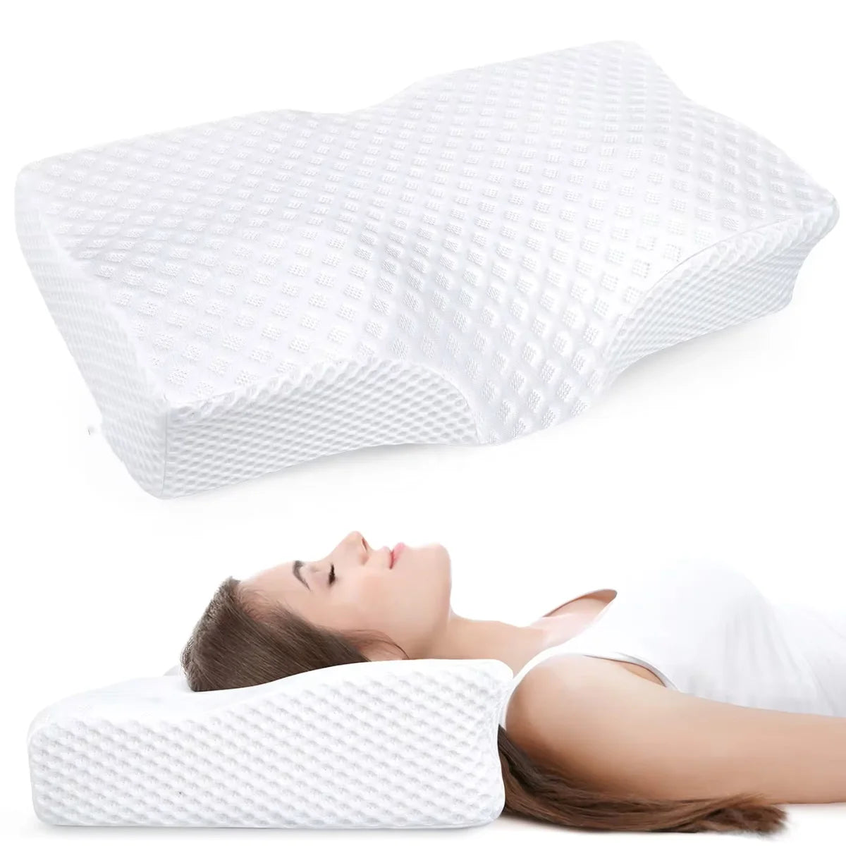 ZenSleep - Orthopedisch Slaapkussen uit Visco-Schuim – Ergonomisch Kussen voor Nek & Rugondersteuning