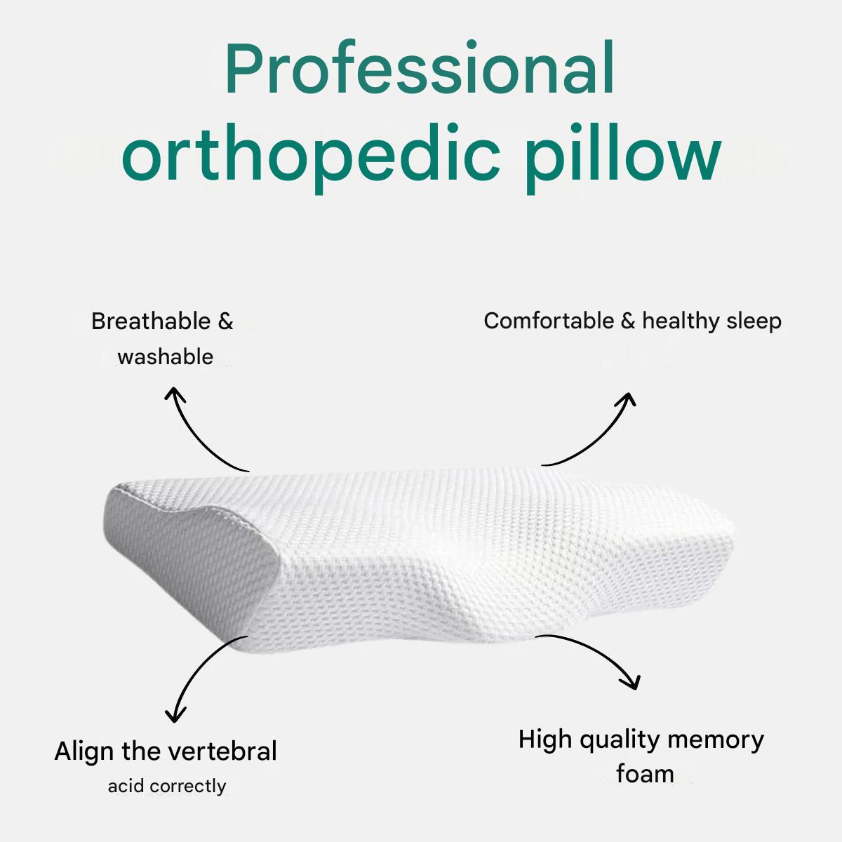 ZenSleep - Orthopedisch Slaapkussen uit Visco-Schuim – Ergonomisch Kussen voor Nek & Rugondersteuning