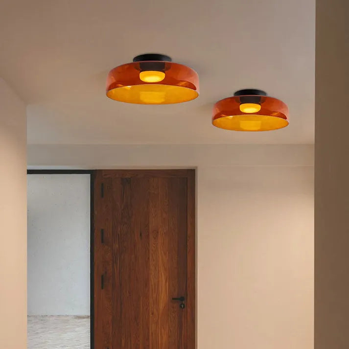 Plafondlamp met Glas in Middeleeuws Scandinavisch Design – LED Verlichting