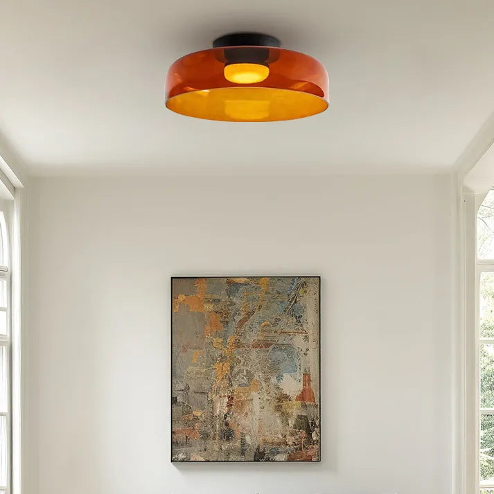 Plafondlamp met Glas in Middeleeuws Scandinavisch Design – LED Verlichting