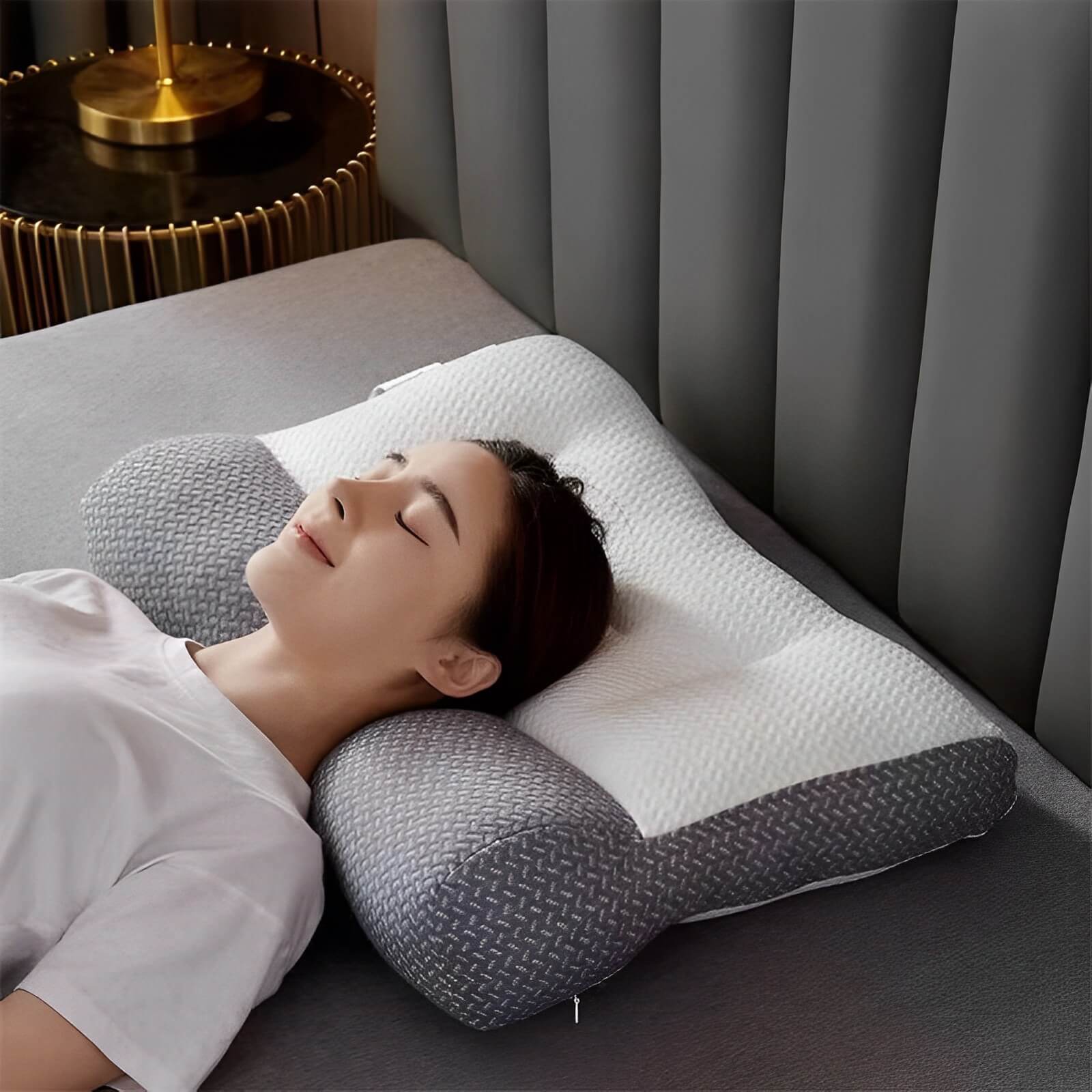 ErgoRest - Ergonomisch Hoofdkussen – Orthopedisch Kussen Tegen Nekpijn (Grijs)