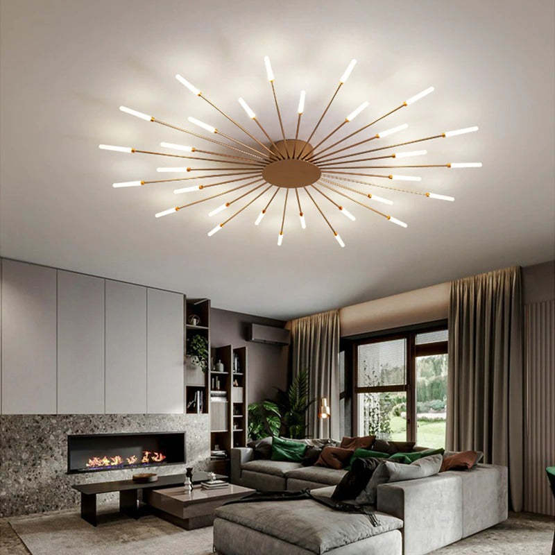 Vuurwerk Plafondlamp – Moderne LED Kroonluchter met Scandinavisch Design voor Woonkamer, Slaapkamer & Kinderkamer