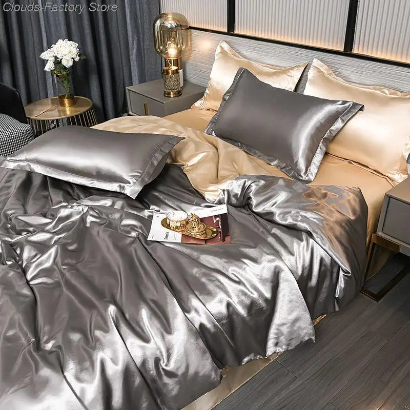 Luxe Satijnen Dekbedovertrek (Uni-Kleur) – Zijdezacht & Kleurvast