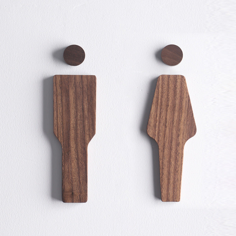 Houten Toiletdeurbord Set – Stijlvolle En Moderne Badkamerdecoratie