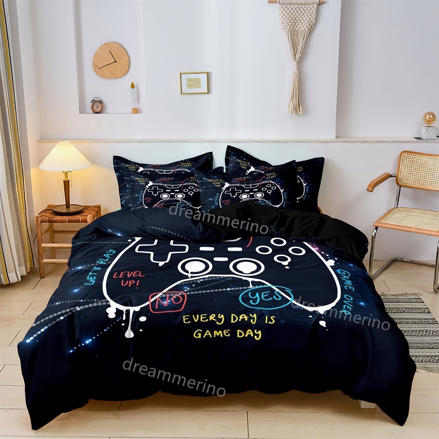 Kinderen Gaming Dekbedovertrekset met Controller Design – Gamer Dekbedovertrek voor Kinderen en Tieners – Inclusief Kussensloop