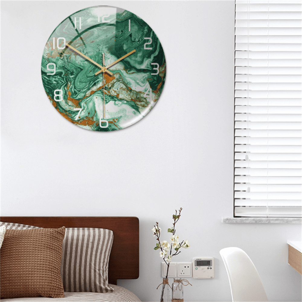 Wandklok met Elegante Marmerlook voor Woonkamer, Slaapkamer en Keuken