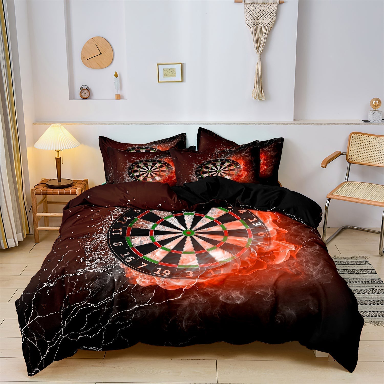 Dekbed Set met Dartbord Print – 100% Katoen – Kinderdekbedovertrek Inclusief Kussensloop