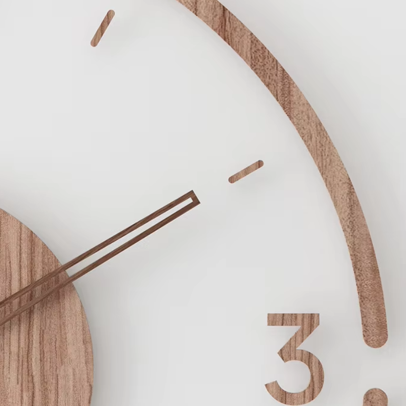 Minimalistische Houten Wandklok Voor Een Rustige En Stijlvolle Woonkamer