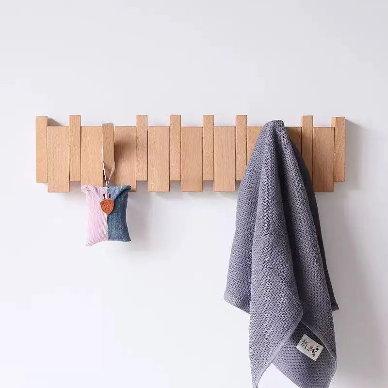 Houten Piano Design Kapstok Met Inklapbare Haken En Scandinavisch Design Voor Een Luxe Entree
