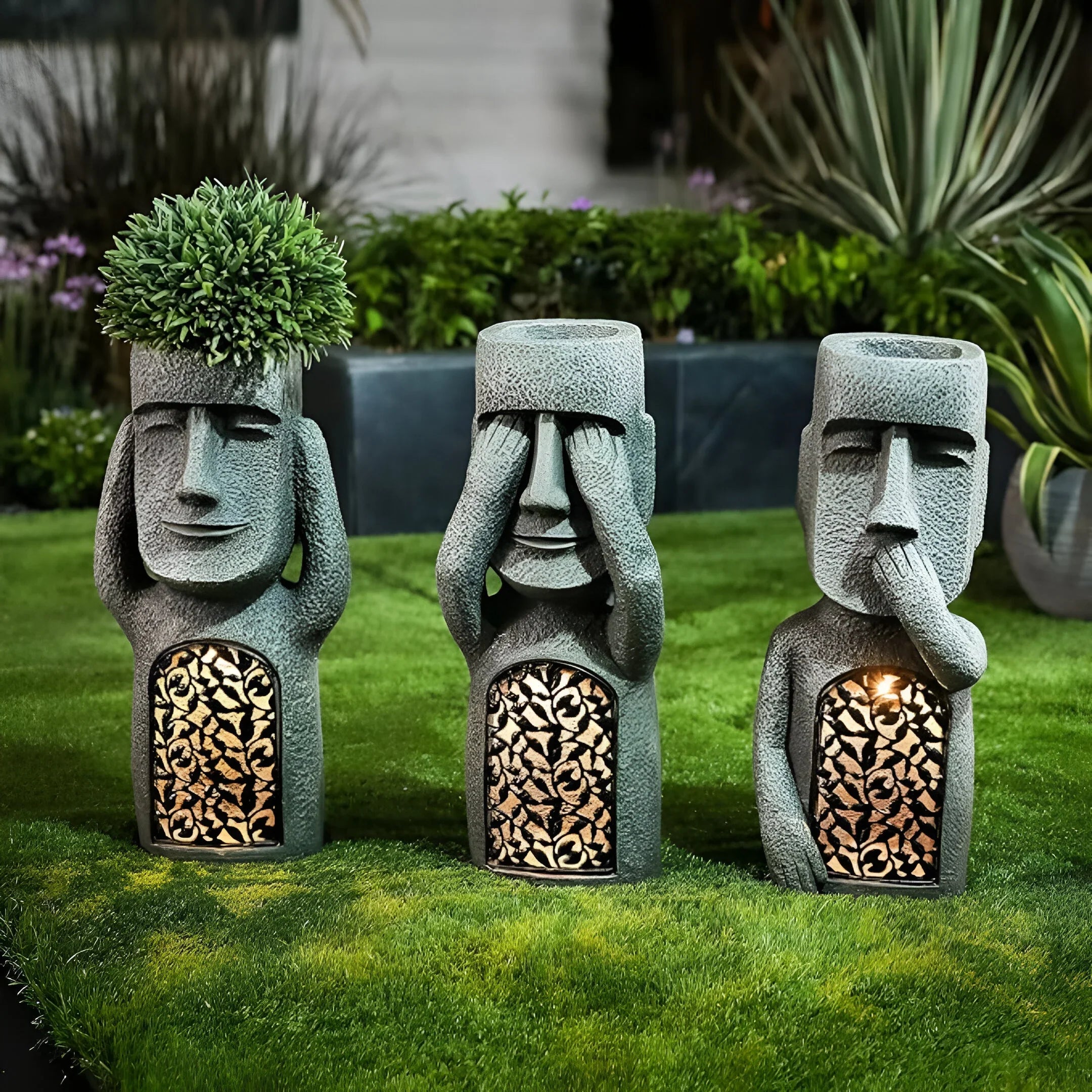Solar LED Gezicht Bloempot | Decoratief & Sfeervol