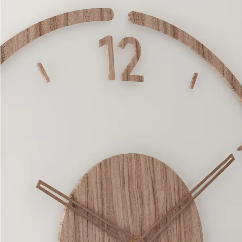 Minimalistische Houten Wandklok Voor Een Rustige En Stijlvolle Woonkamer