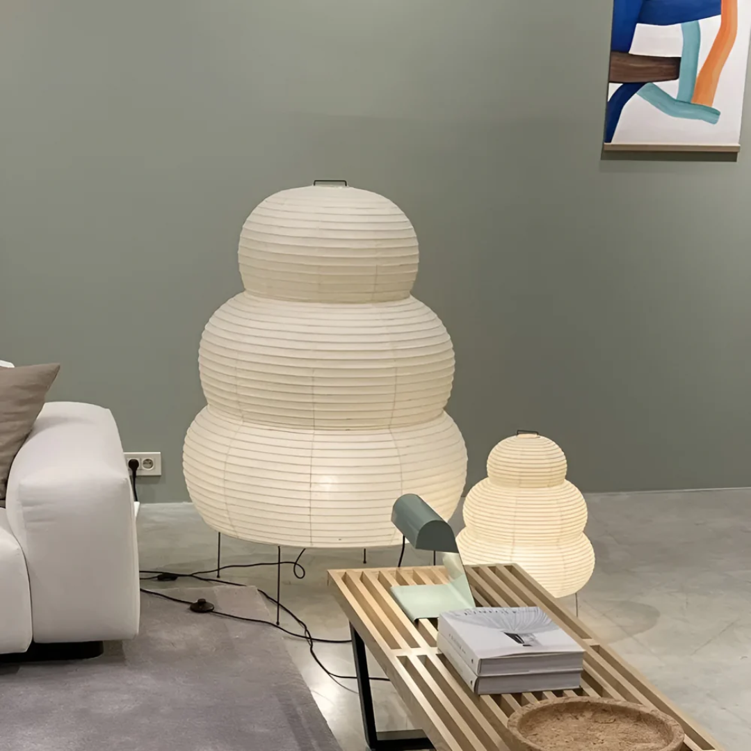 Zenko - Japanse Staande Lamp van Rijstpapier | Minimalistische Vloerlamp met Warme Sfeerverlichting