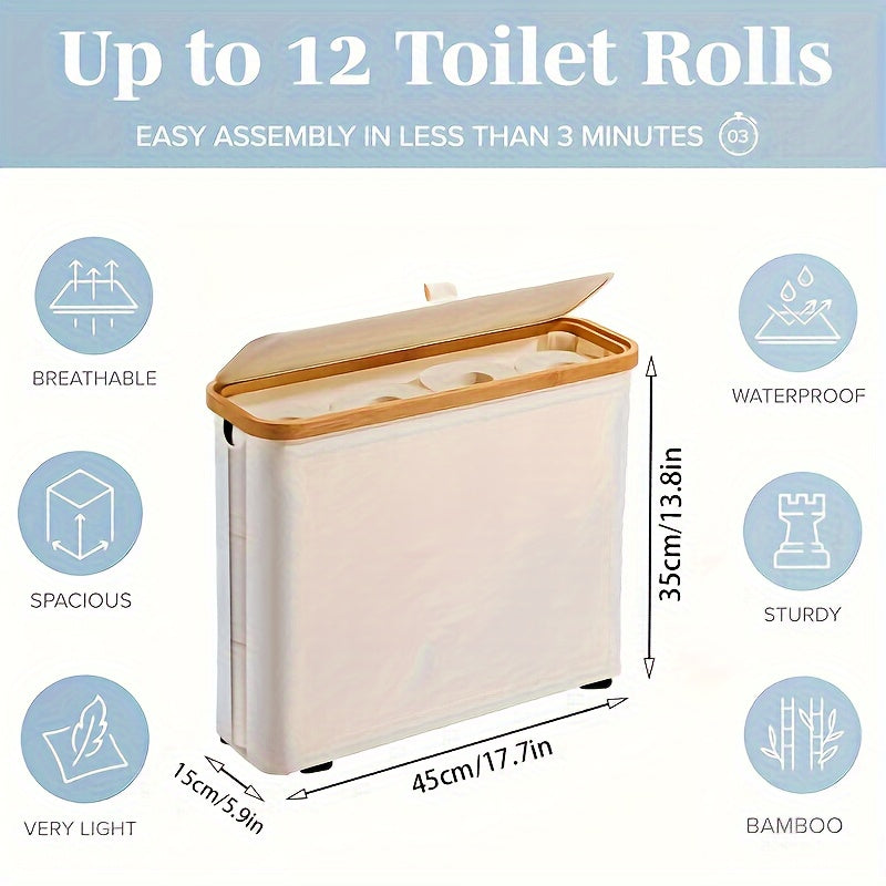Bamboe Toiletrolhouder Voor 12 Rollen | Ruimtebesparende Badkamer Organizer