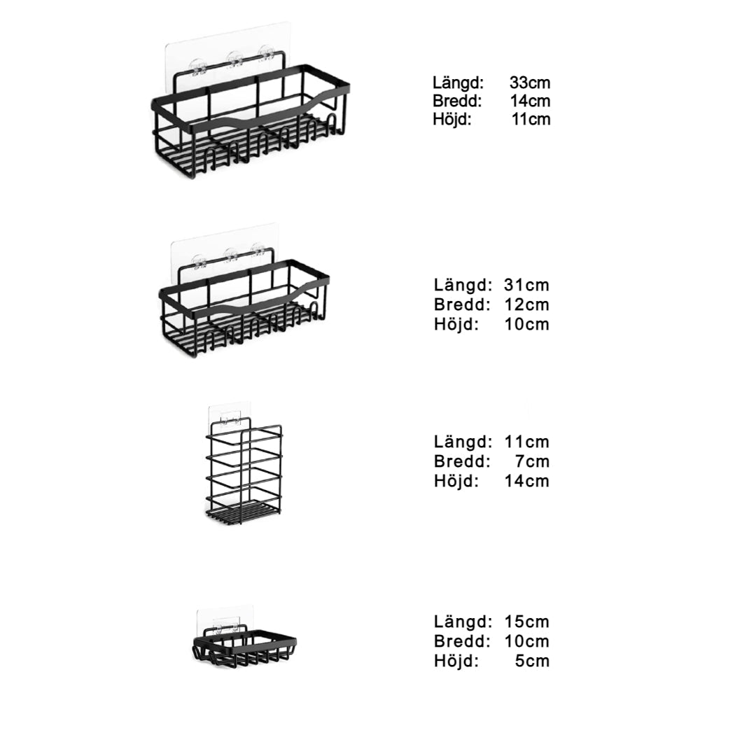Grid Shelf Mix – Set Van 4 Wandrekken Voor Stijlvolle & Flexibele Wanddecoratie
