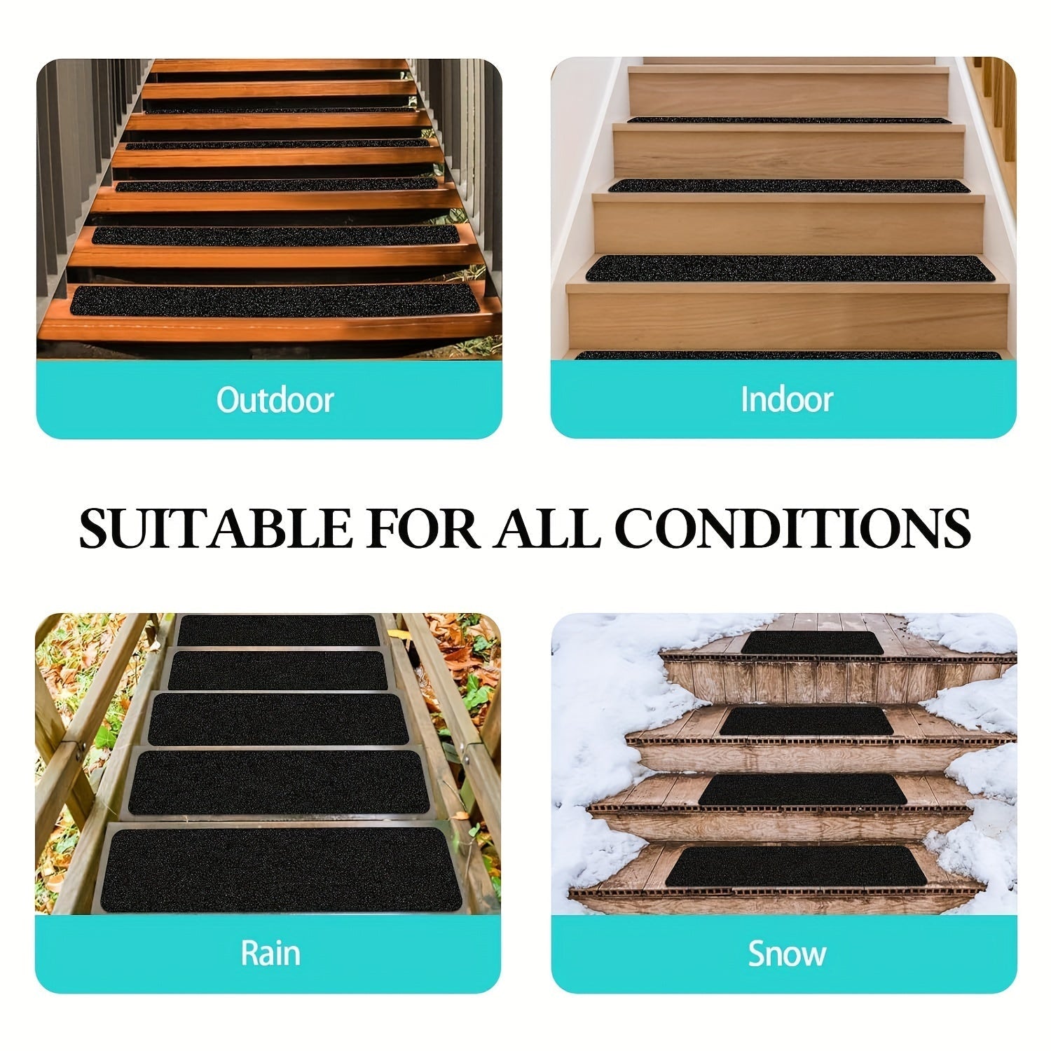 Anti-Slip Trapstrips (10-Pack) – Veiligheidstape Voor Traptreden - Weerbestendig & Extra Grip