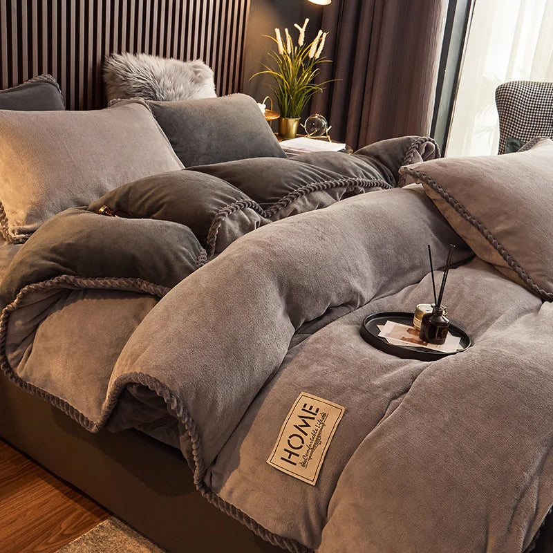 Luxueus Winter Beddengoed Set van Flanel en Fluweel-Fleece