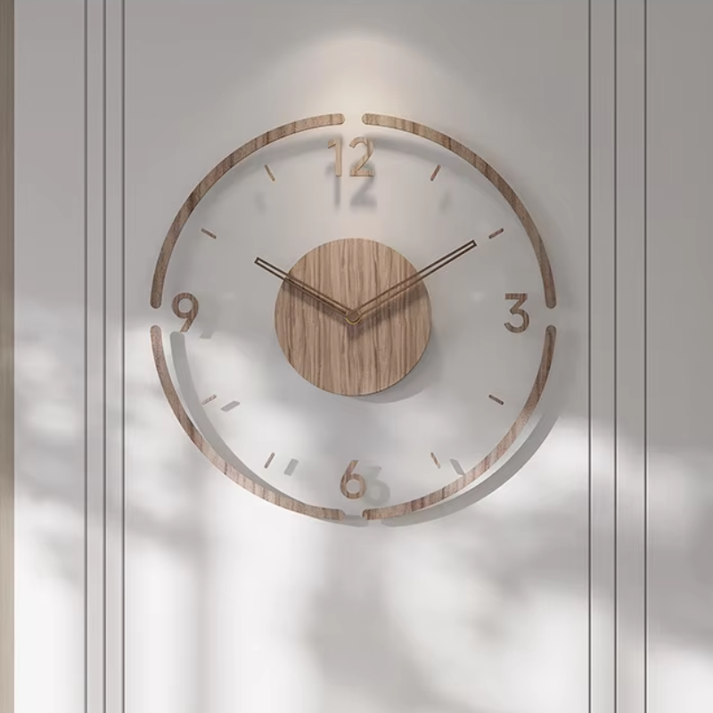 Minimalistische Houten Wandklok Voor Een Rustige En Stijlvolle Woonkamer