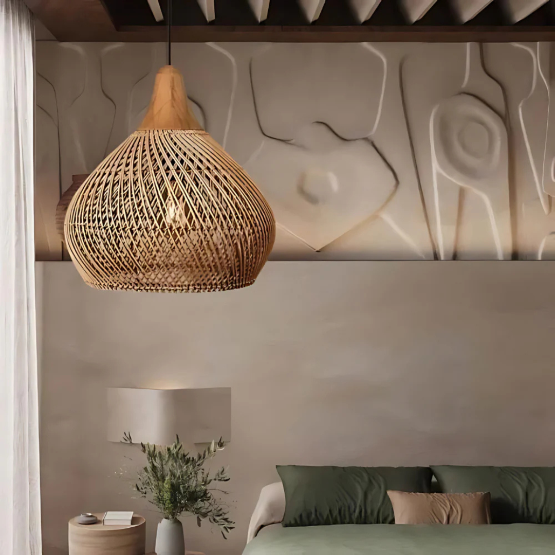 Boho Rieten Hanglamp – Sfeervol & Natuurlijk Voor Elk Interieur