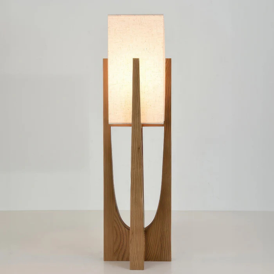 Hikari - Japanse Stijl Vloerlamp | Massief Houten Staande Lamp met Sfeerverlichting