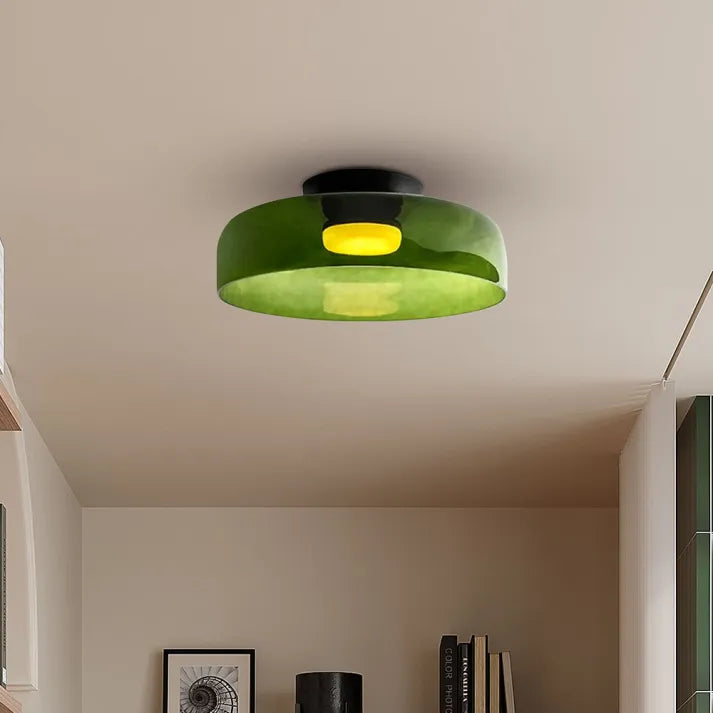 Plafondlamp met Glas in Middeleeuws Scandinavisch Design – LED Verlichting