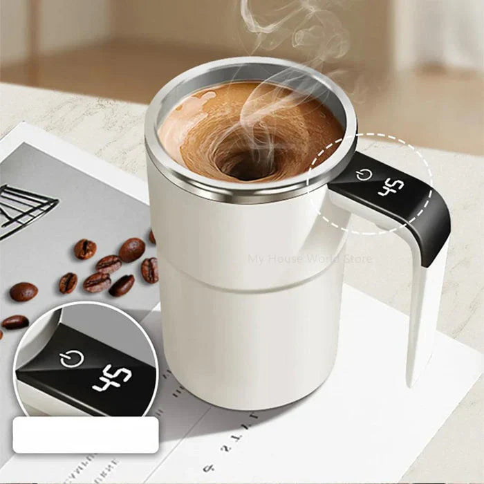 Oplaadbare Zelfroerende Koffiemok | RVS Elektrische Mixer Voor Perfecte Dranken