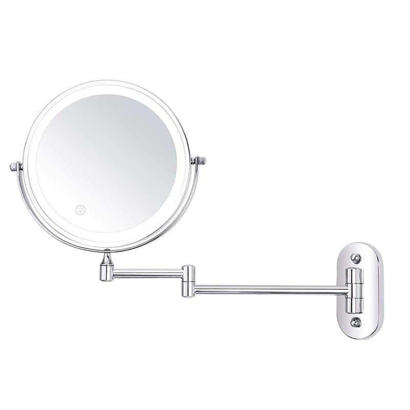 Chroom Zilver Oplaadbare LED Vergrotingsspiegel voor Make-up en Badkamer