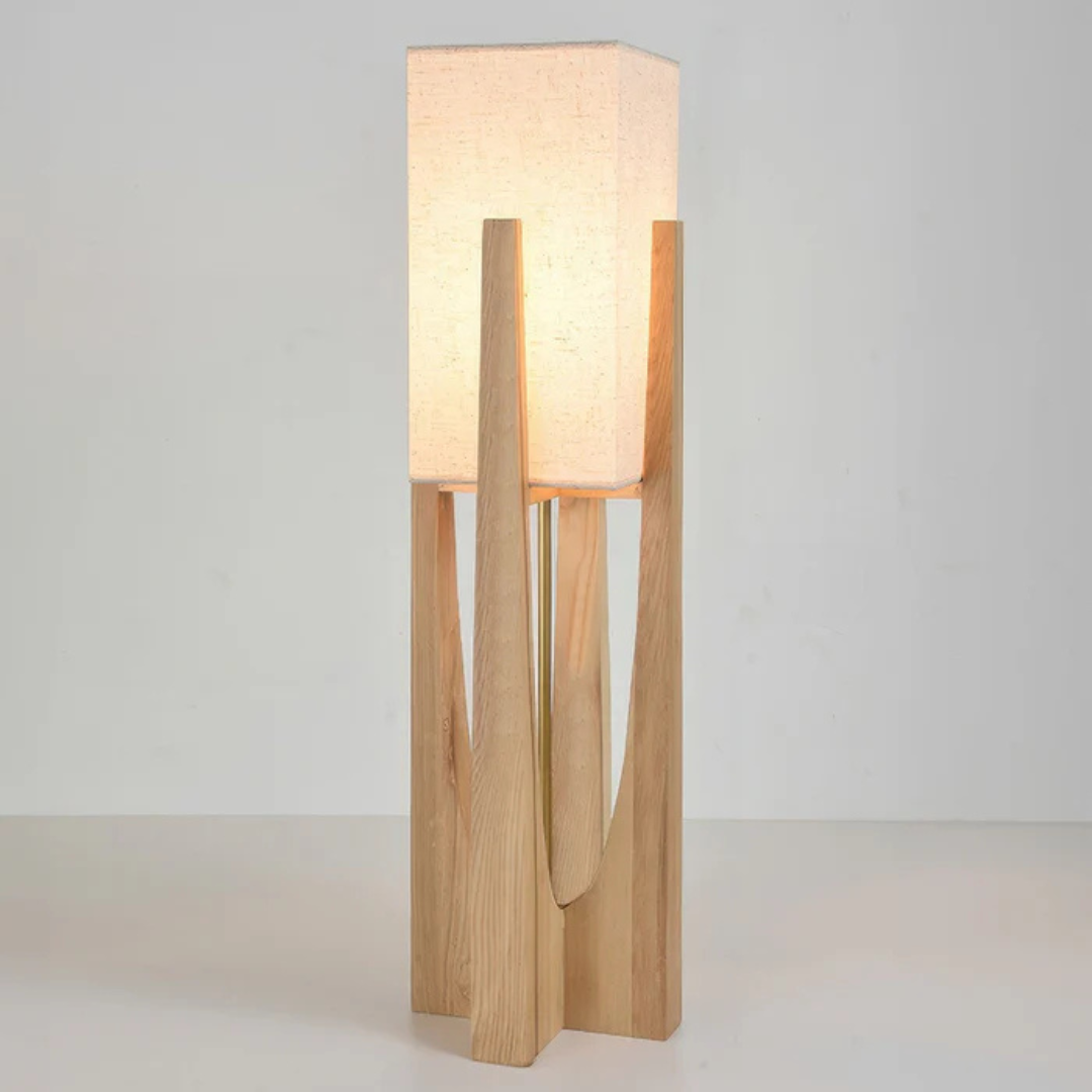 Hikari - Japanse Stijl Vloerlamp | Massief Houten Staande Lamp met Sfeerverlichting