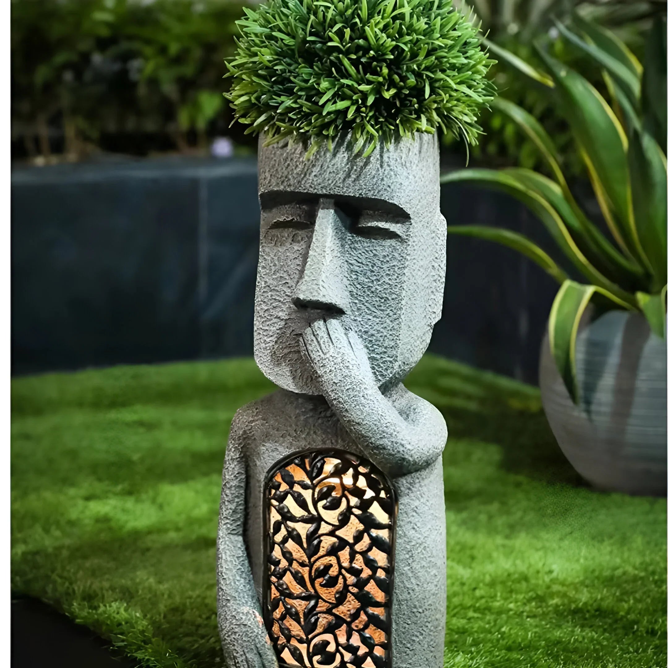 Solar LED Gezicht Bloempot | Decoratief & Sfeervol