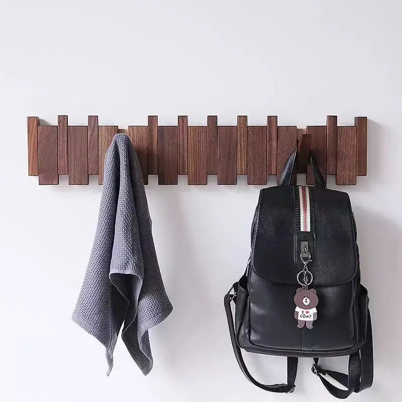 Houten Piano Design Kapstok Met Inklapbare Haken En Scandinavisch Design Voor Een Luxe Entree
