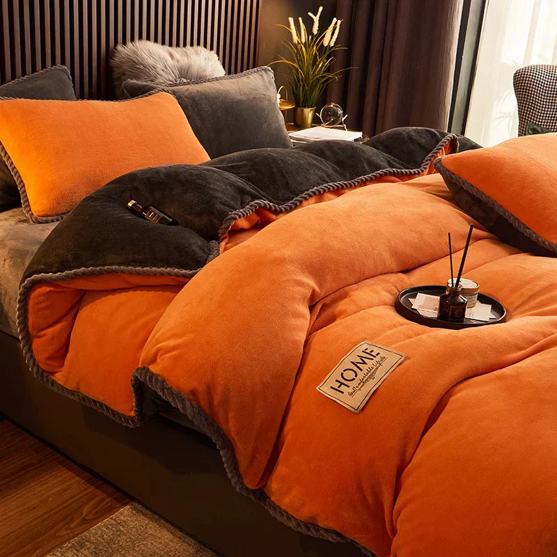 Luxueus Winter Beddengoed Set van Flanel en Fluweel-Fleece
