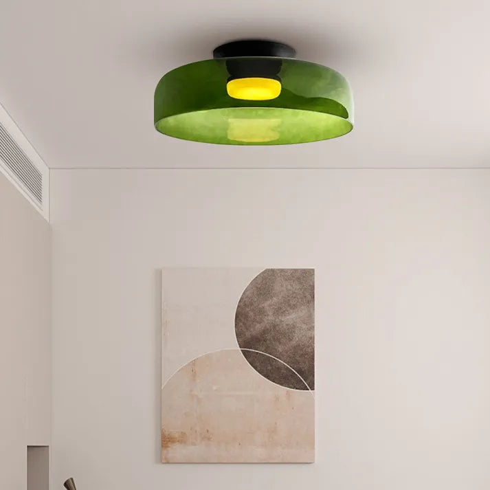 Plafondlamp met Glas in Middeleeuws Scandinavisch Design – LED Verlichting