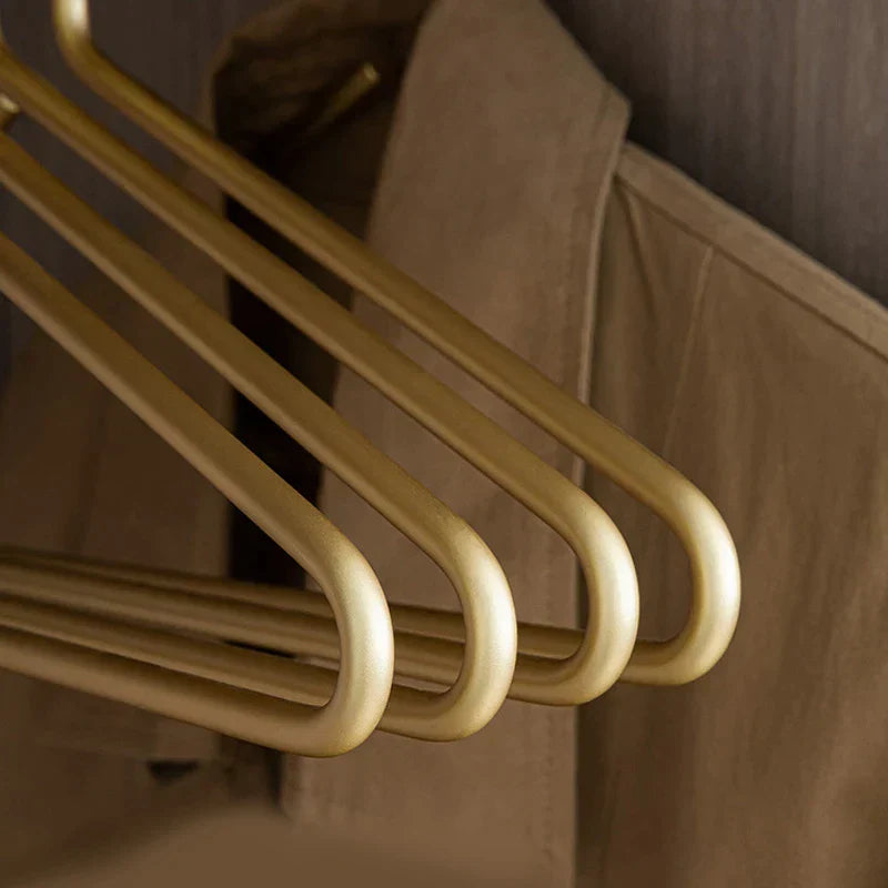 Set Van 5 Luxe Metalen Kledinghangers In Mat Goud/Zilver Voor Een Stijlvolle Garderobe