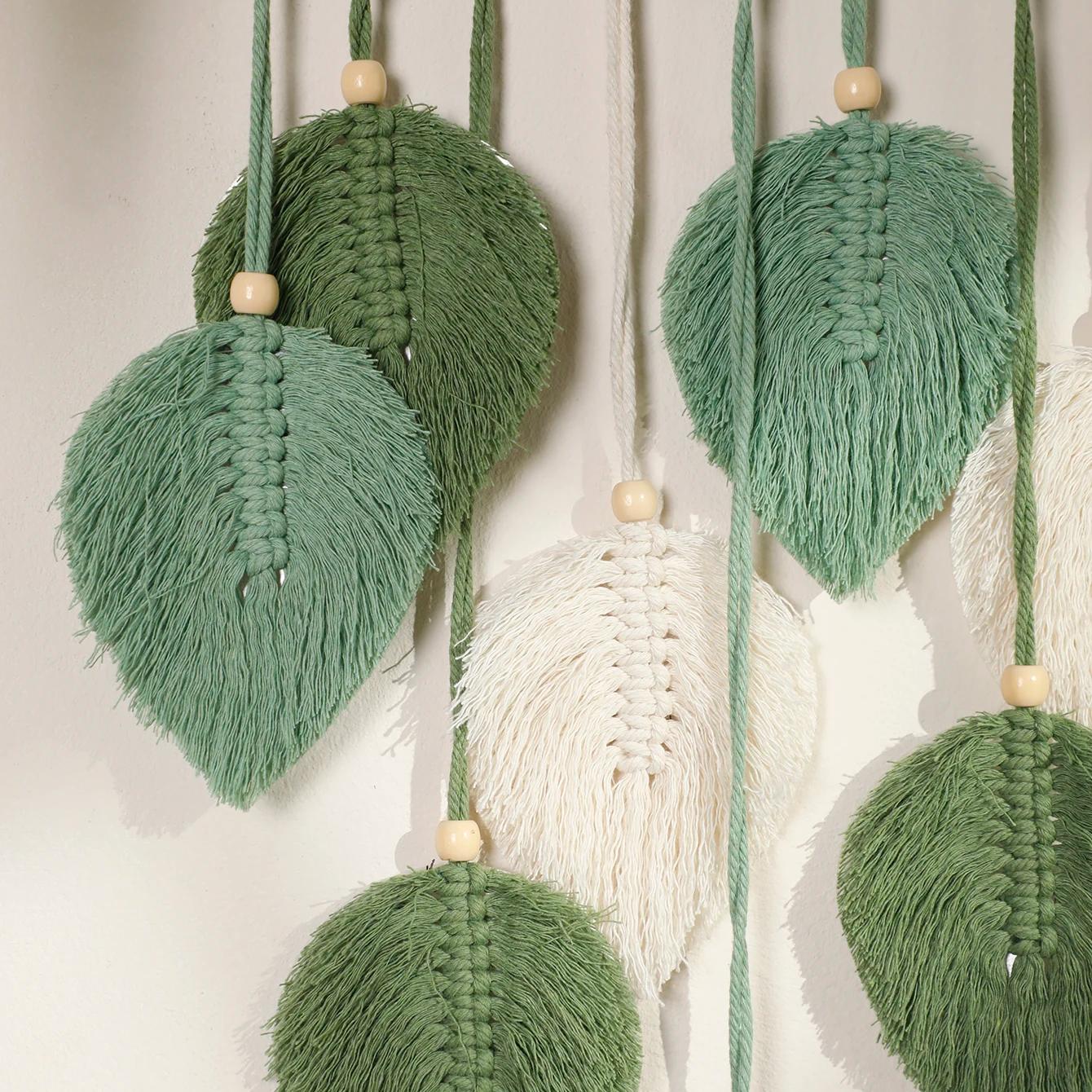 Boho Macramé Blad Wanddecoratie – Natuurlijk & Stijlvol Voor Huis
