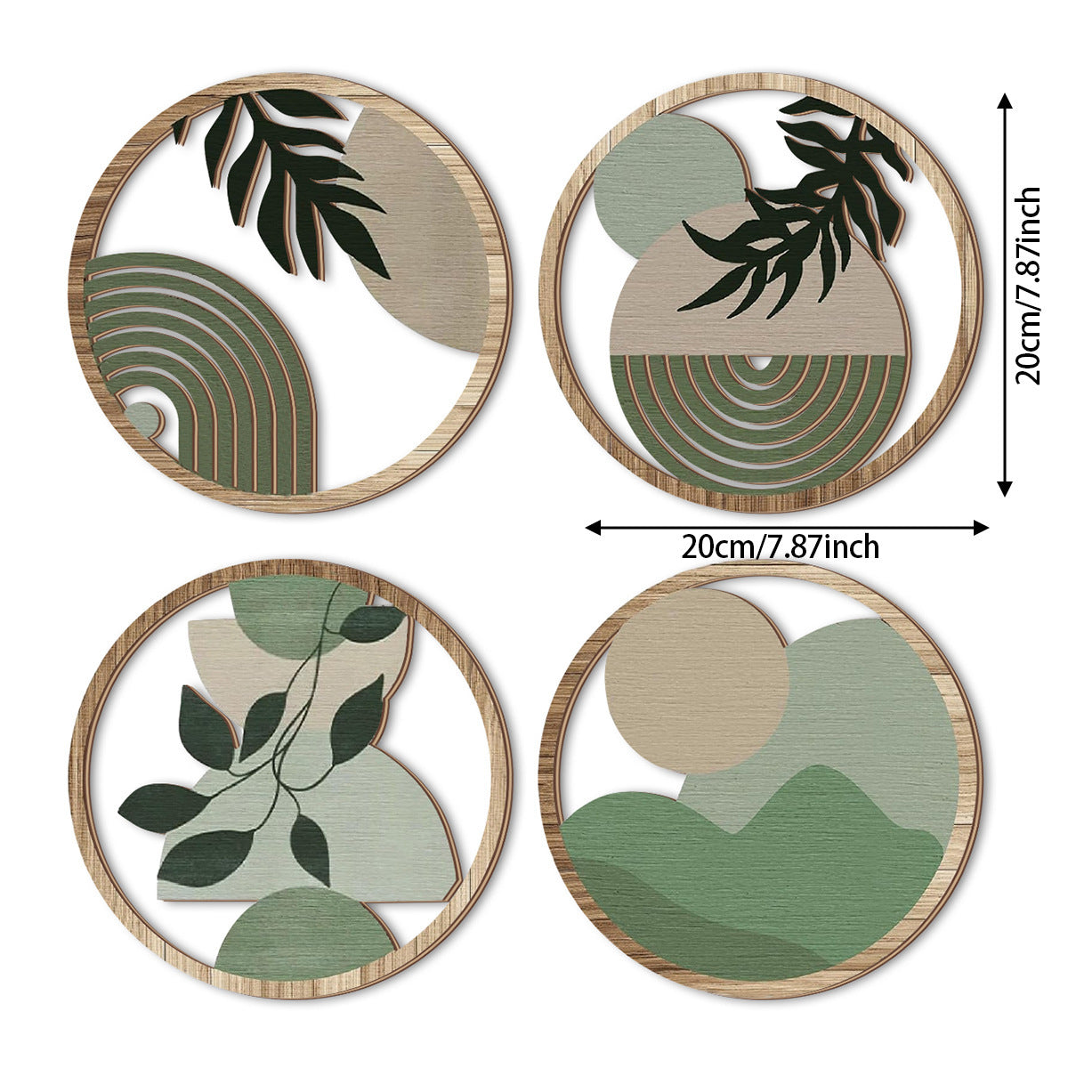 Ronde Blad Wandstickers Set Voor Een Natuurlijke & Rustgevende Muurdecoratie
