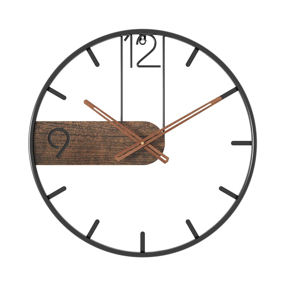 Elegante Walnoot Wandklok | Modern & Warm Interieurdecor