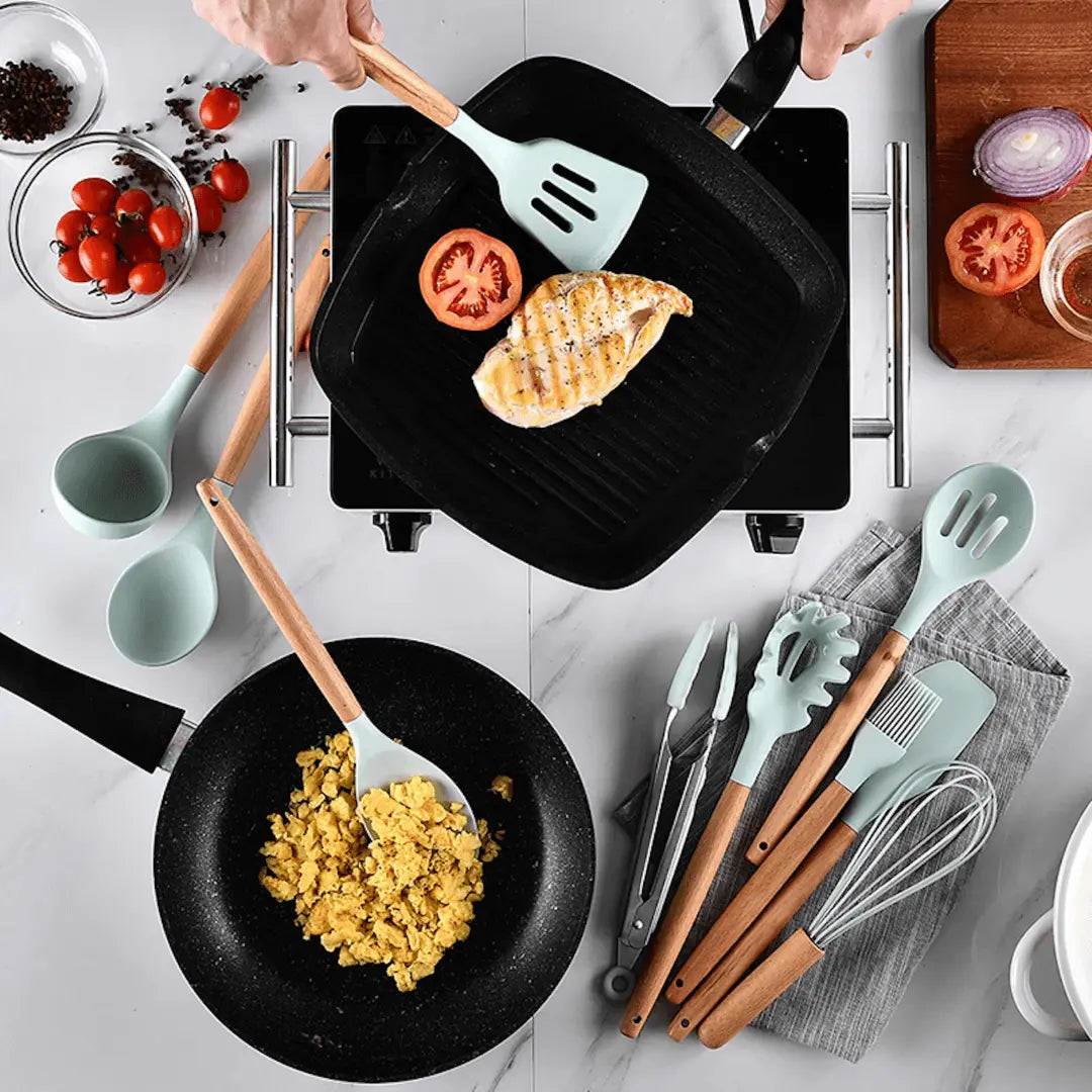 Duurzame Siliconen Keukengerei Set Voor Veilig & Modern Koken
