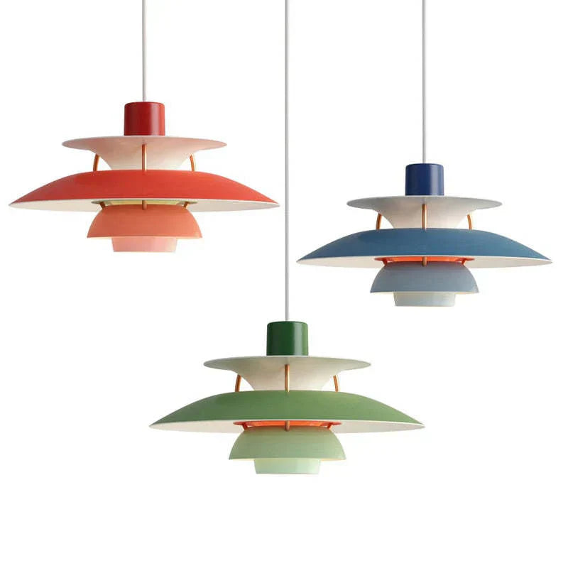 Moderne LED Hanglamp Met Scherm – Kleurrijk Metaaldesign – E27 Fitting